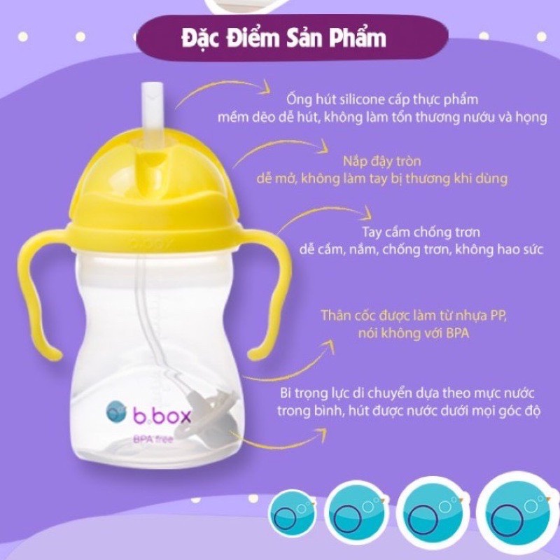 Bình tập hút nước BBox 360 độ cho bé từ 6 tháng tập uống nước (B Box Sippy Cup)