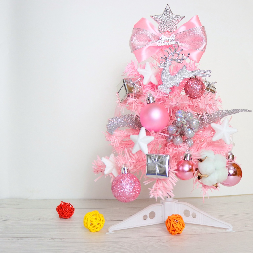 Cây Thông Hồng Nhí Để Bàn TH05 Trang Trí Giáng Sinh cây 30cm