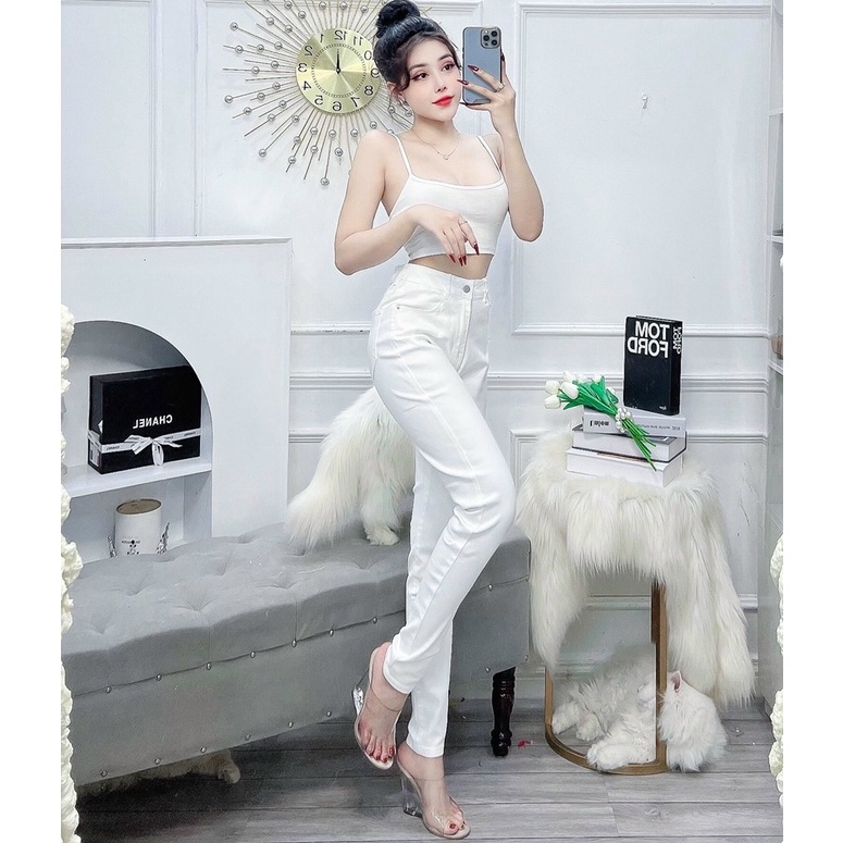 QUẦN JEANS TRẮNG NỮ CẠP CAO, JEANS NỮ LƯNG CAO TRẮNG