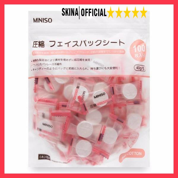 Mặt Nạ Nén MINISO 100 VIÊN&Mask Giấy Bioaqua 50 viên