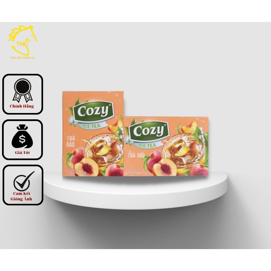 TRÀ ĐÀO COZY HÒA TAN 💯 CHÍNH HÃNG - GIÁ TỐT 💯 HỘP 18 GÓI*18GR - TIỆN LỢI - ĐẬM VỊ - SẢNG KHOÁI TỨC THÌ