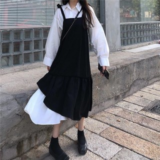 ORDER_V22 Váy Yếm Sơ Mi Ulzzang