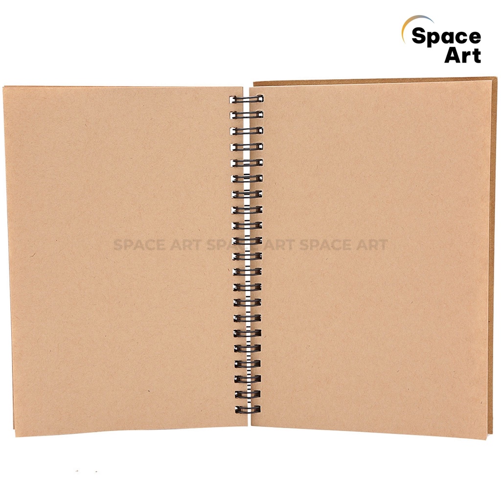Sổ vẽ phác thảo giấy nâu Kraft Sketch Book 80gsm 60 tờ gáy lò xo
