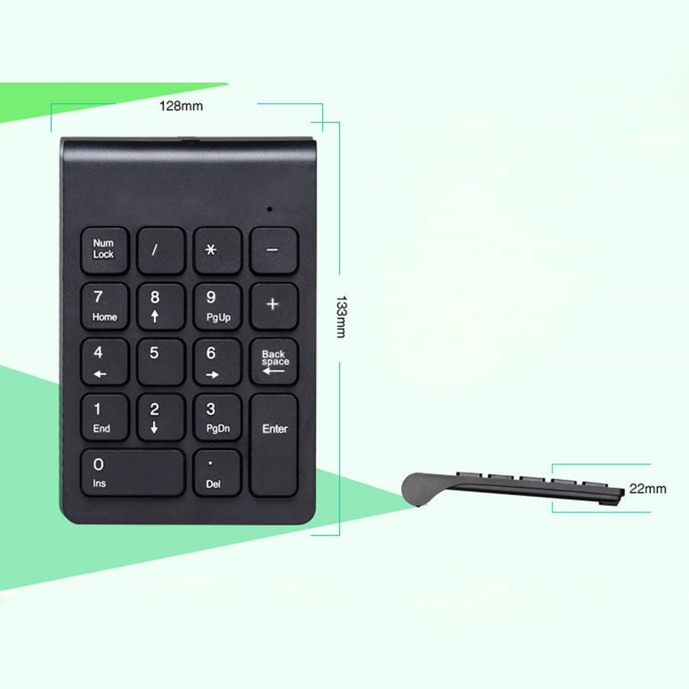 Bàn phím số mini 18 phím không dây kết nối USB cho máy tính