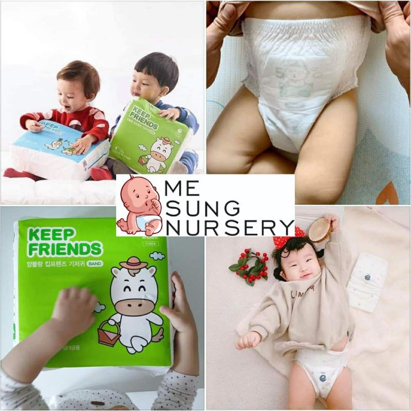 Tã/Bỉm Dán ENBLANC KEEP FRIENDS Nội Địa Hàn Quốc, Đủ Size S40/M32/L28/XL24 Dành Cho Bé