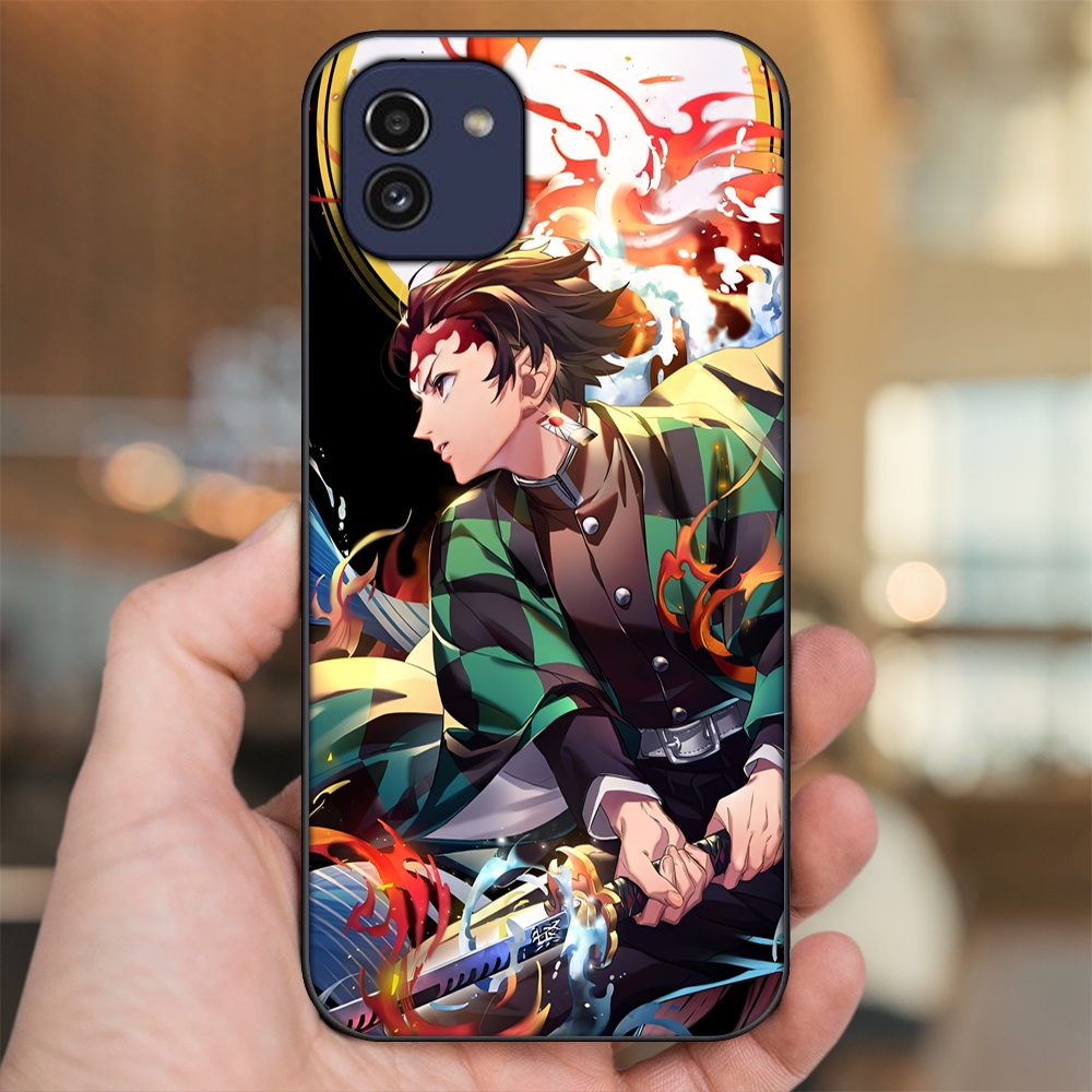 Ốp lưng Samsung A03 viền đen in hình Tanjiro Kimetsu No Yaiba