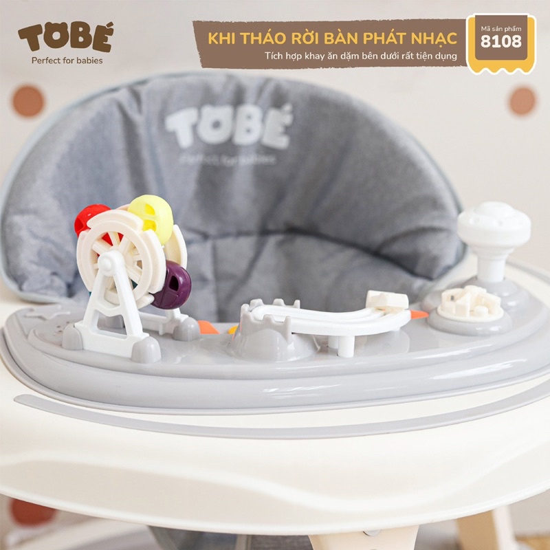 Xe tập đi Dubie, Nica đa năng Tobé, có bàn phát nhạc kèm đồ chơi an toàn cho bé