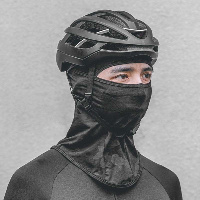 Rockbros balaclava face mask bảo vệ tia cực tím mặt nạ toàn đầu thoáng khí cho nam giới nữ mũ che nắng đi xe đạp climing black