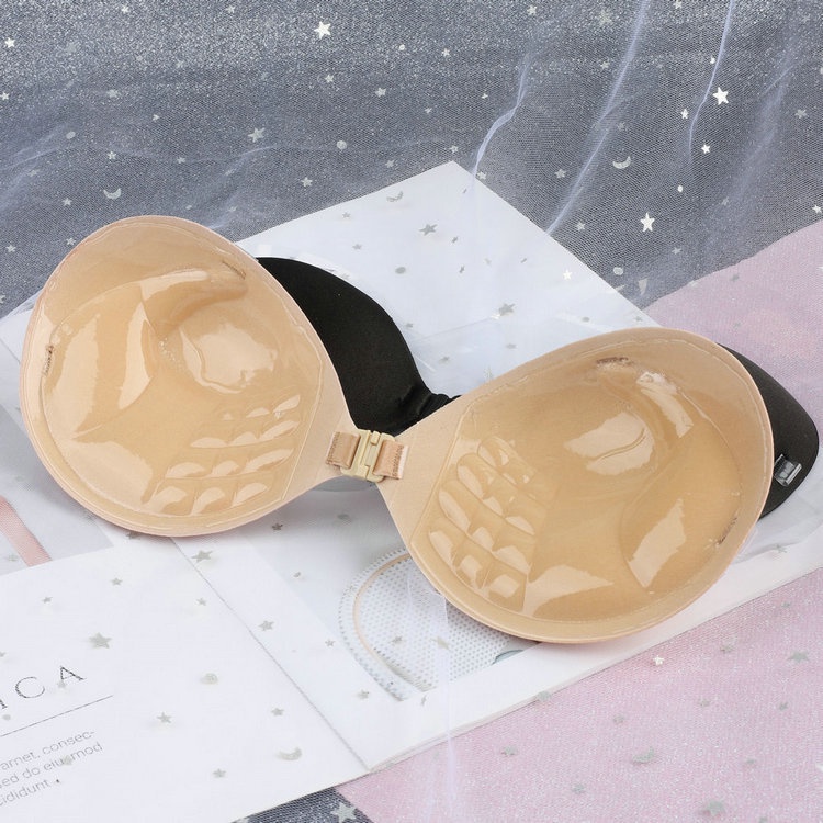 Áo bra dán đệm bàn tay cup tròn siêu dính - Tặng kèm dây vai trong suốt