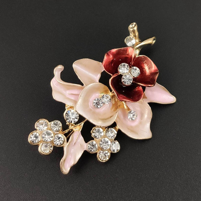 Trâm Cài Áo Hình Hoa Đính Pha Lê Phong Cách Vintage