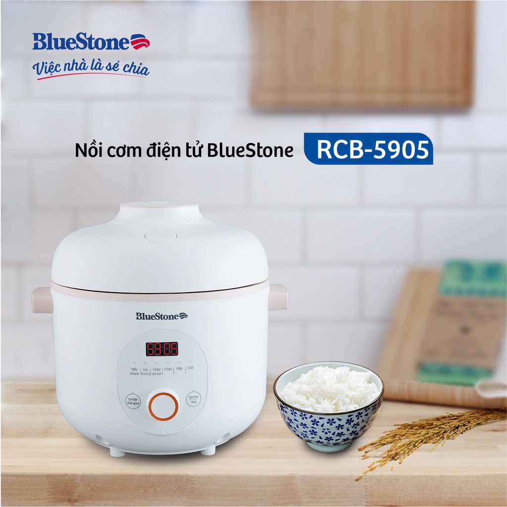 [Mã ELHADEV giảm 4% đơn 300K] Nồi Cơm Điện Tử 0.75L BlueStone RCB-5905