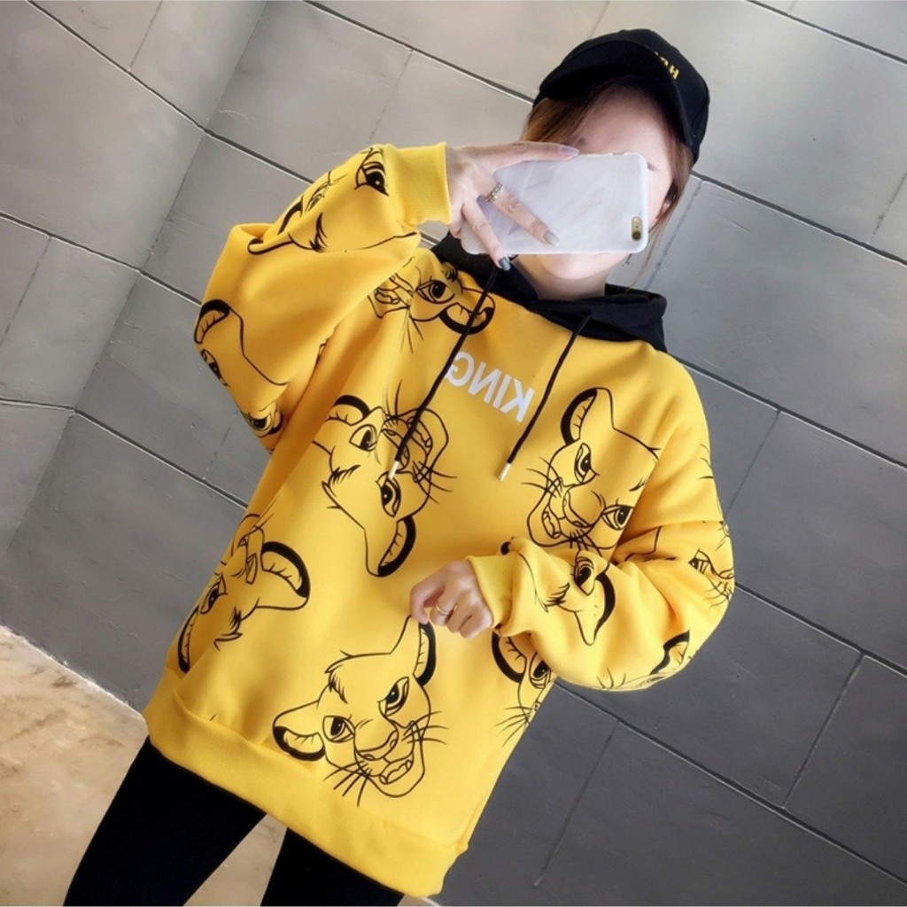 Áo Khoác Nỉ Hoodie KN13 In Hình Vua Sư Tử, Freesize Dưới 60kg | BigBuy360 - bigbuy360.vn