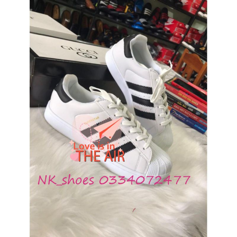 [Mã FAMAYMA2 giảm 10K đơn 50K] [Xả Kho] Giày adidas mũi trơn trắng 3 sọc hot 2021