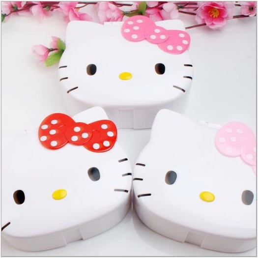 Hộp đựng đồ trang điểm để bàn có gương hình Hello Kitty dễ thương