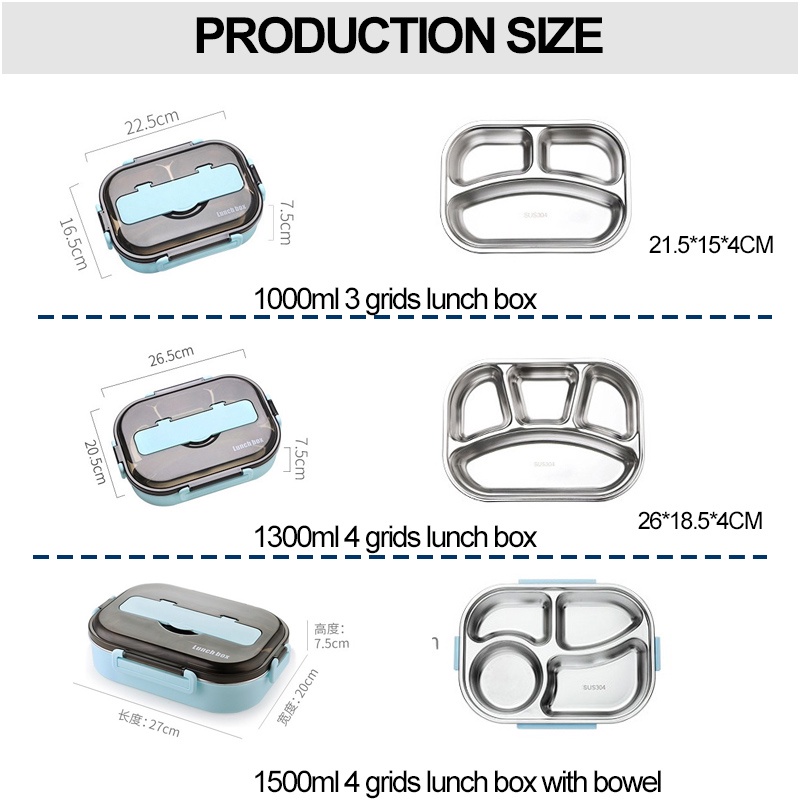 Hộp cơm Bằng Thép Không Gỉ 304 Có Thể Dùng Trong Lò Vi Sóng