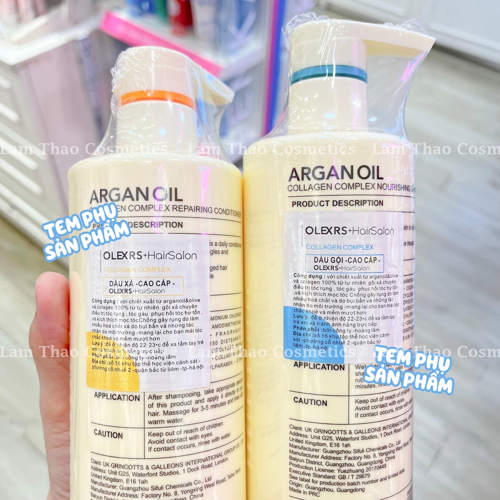 Bộ Gội Xã Ngăn Ngừa Rụng Tóc Olexrs + Hair Salon Puren 100% Argan Oil