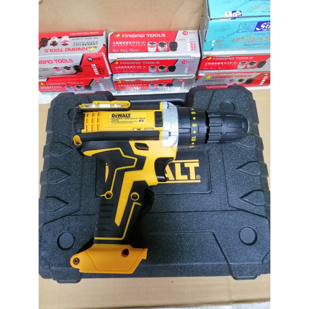 Thân máy khoan pin Dewalt 26V 36V Kèm hộp nhựa + 24 món phụ kiện