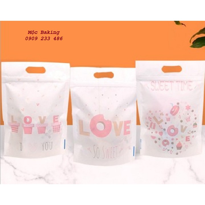 Túi Zip bánh kẹo mix 3 mẫu love
