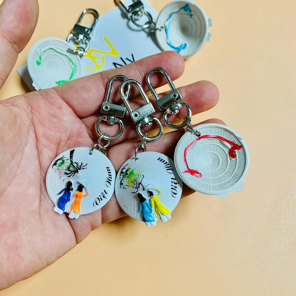 01 Móc khóa nón lá SanNy handmade 3cm, Keyring airpod quà tặng lưu niệm Việt Nam