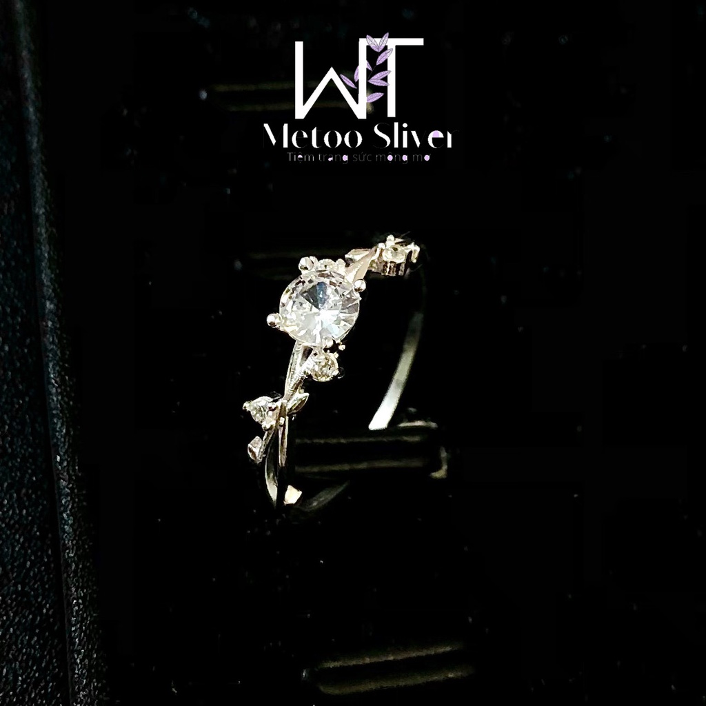 Nhẫn bạc nữ Hoa Hồng Gai đính đá - Metoo Silver