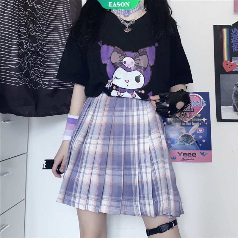 Áo Thun Tay Ngắn Dáng Rộng In Hoạt Hình Kuromi 2021 Thời Trang Mùa Hè Cho Nữ