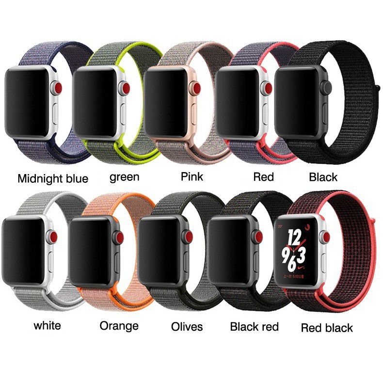 strap for apple watch 7 45mm 41mm 44mm 40mm 42mm 38mm sport nylon loop band for iwatch series 7 6 se 5 4 3 2 1