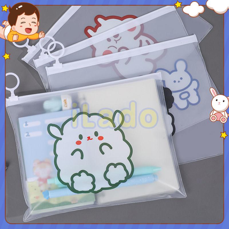 ⭐ iLado ⭐  Hộp bút chì thiết kế chia nilong chủ đề nhân vật túi zip nhỏ động vật hộp vải đựng đồ Hộp đựng hộp bút hologram bút cute theme bọc zip tiểu an văn phòng phẩm Đa Dụng túi đựng đồ dùng cá nhân hình