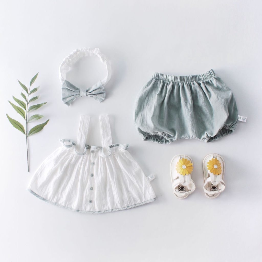 Set quần áo trẻ em 3 mảnh bé gái dịu dàng nhẹ nhàng