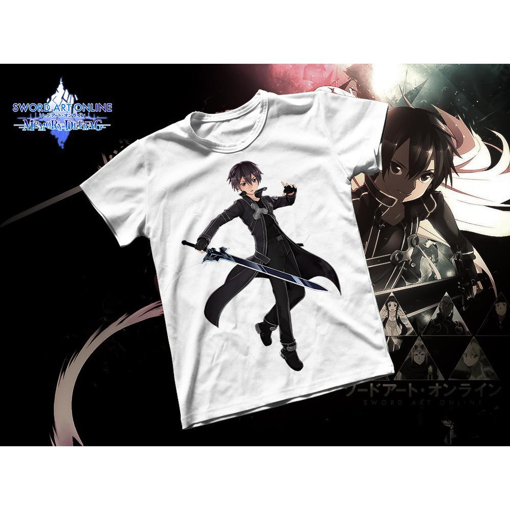 Áo thun Cotton Unisex - Anime - Sword Art Online - Kirito