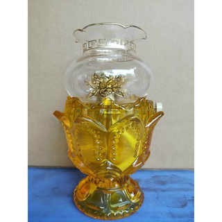 Đèn Dầu Hoa Sen Thủy Tinh Cỡ Lớn
