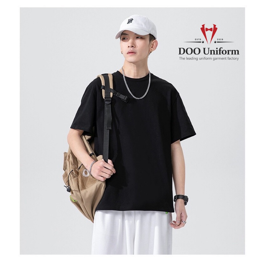 [DOO T-SHIRT] Áo Thun Màu Đen Uniex Nam (Cotton 65/35)