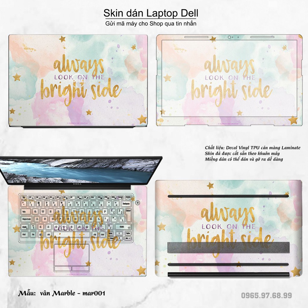 Skin dán Laptop Dell in hình vân Marble (inbox mã máy cho Shop)