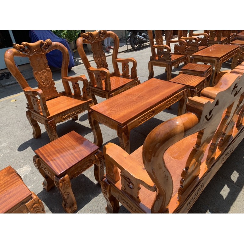 Bộ Salon bàn ghế gỗ 6 món 100% gỗ tự nhiên
