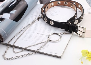 Thắt lưng da kèm chain