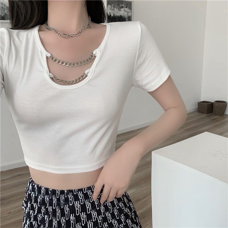 [Mã TOPS06 giảm đến 10k đơn 99k] áo thun ngắn tay dây xích A107 | BigBuy360 - bigbuy360.vn