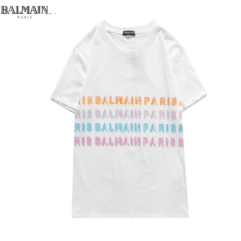 BALMAIN Áo Thun Tay Ngắn In Chữ Thời Trang Cho Nam Và Nữ