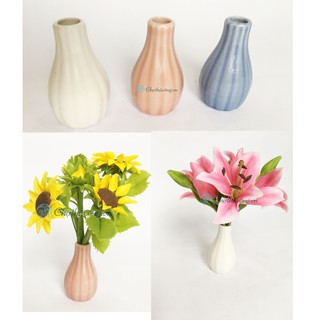 Lọ gốm sứ cổ lọ mini dùng cắm hoa, làm handmade, hoa pha lê, hoa đất sét (KT C6xR2.5cm)