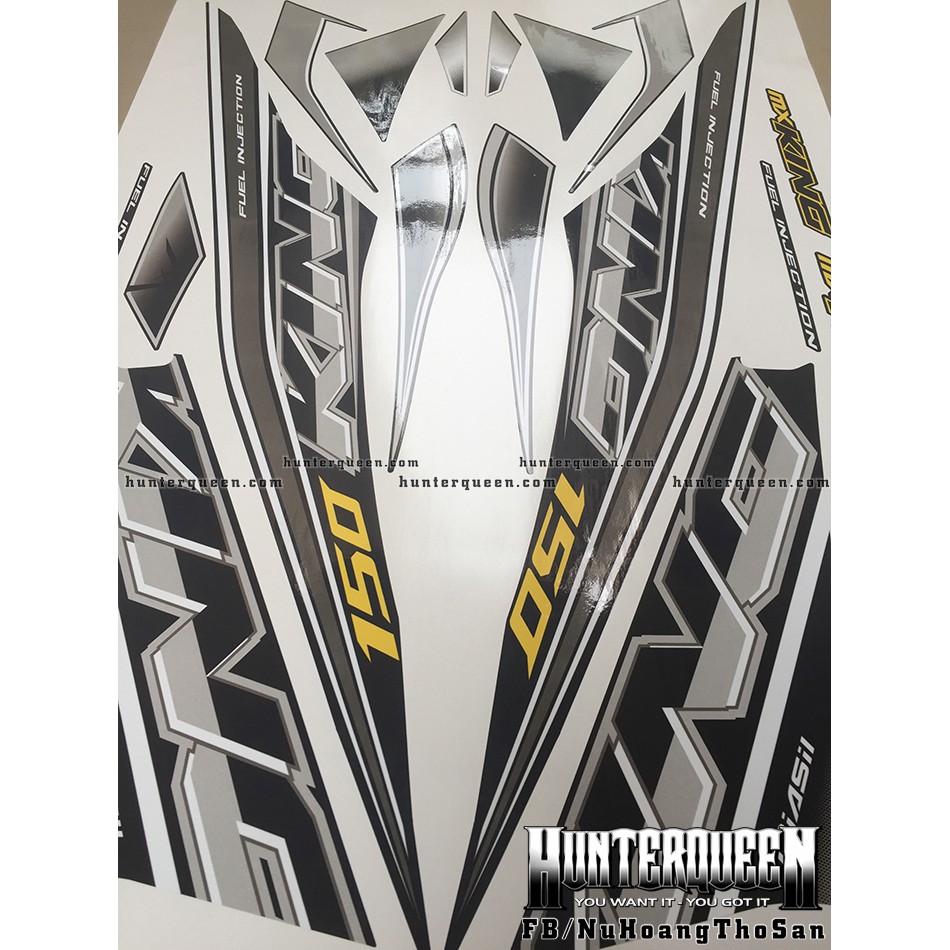 Tem Exciter 150. Tem rời MX KING xe đen tem xám. Xe màu khác vui lòng inbox