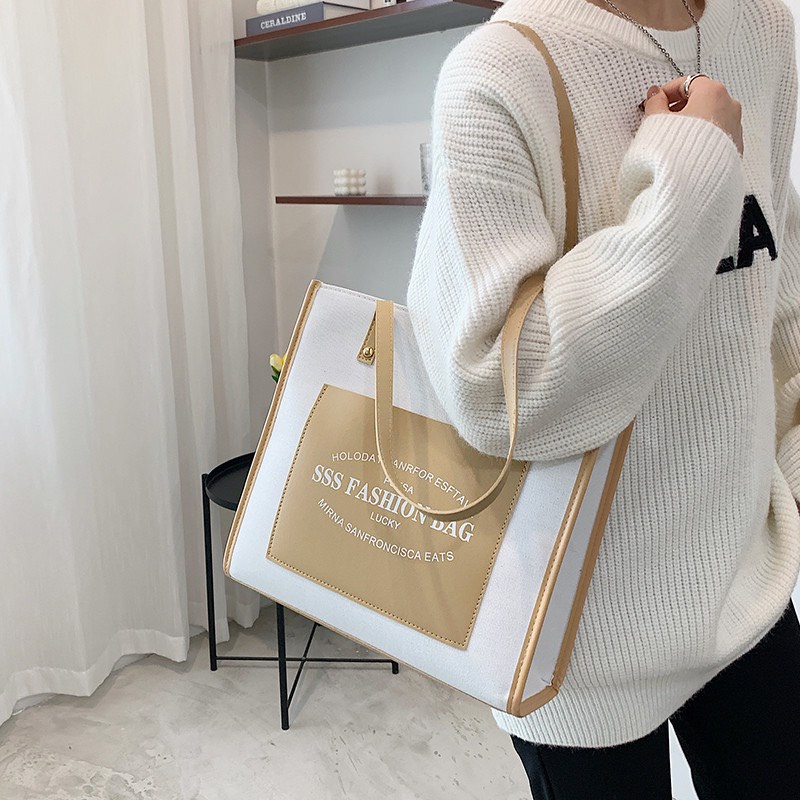 Túi xách nữ giá rẻ đẹp tote da vừa sách vở túi tote đeo vai TOTE06 ( không kèm khăn ) - ảnh shop chụp