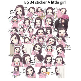 Bộ Sticker anime A little girl (Nhiều mẫu)