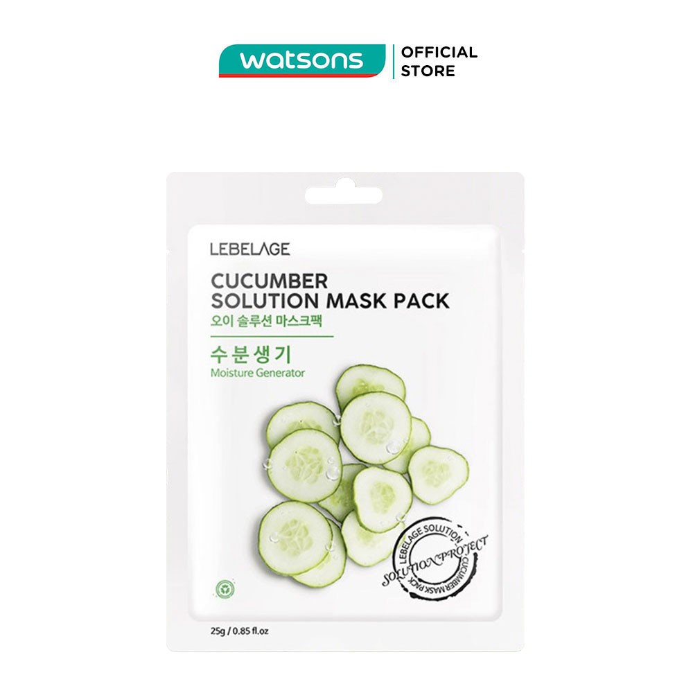 Mặt Nạ Lebelage Cucumber Solution Mask Pack Moisture Generator Chiết Xuất Từ Dưa Leo 25g