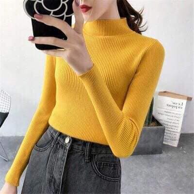 Áo Len Cổ 3p Body PEONYB Nữ [FREESHIP]  Áo thun tăm dáng ôm dài tay nhiều màu kiểu dáng basic Ulzzang QC SIÊU HOT