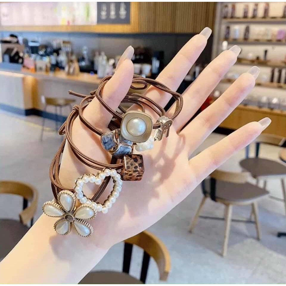 Dây buộc tóc,[Set 60] chun buộc tóc Hàn Quốc nhiều mẫu siêu xinh.
