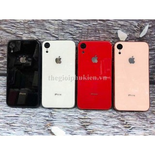 Ốp Lưng Kính Cường Lực Siêu Bền- Viền silicon đồng màu iPhone XR