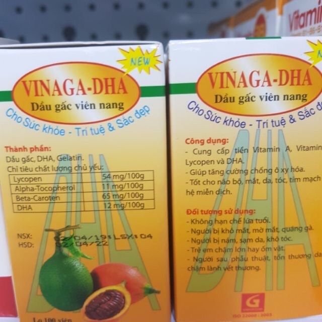 DẦU GẤC VINAGA DHA (lọ 100 viên)_ [IDC]