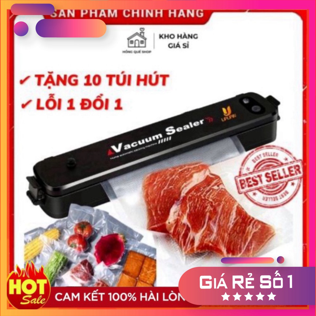 Máy Hút Chân Không Thực Phẩm Kèm Hàn Miệng Túi Vacuum Sealer ( tặng 10 túi hút )  BBZ Store