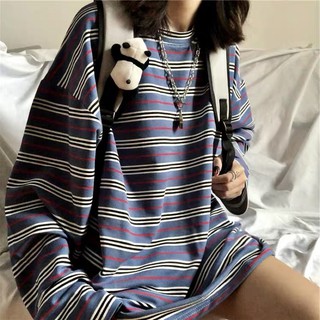 [HÀNG ORDER] Áo pull dài tay kẻ ngang form rộng