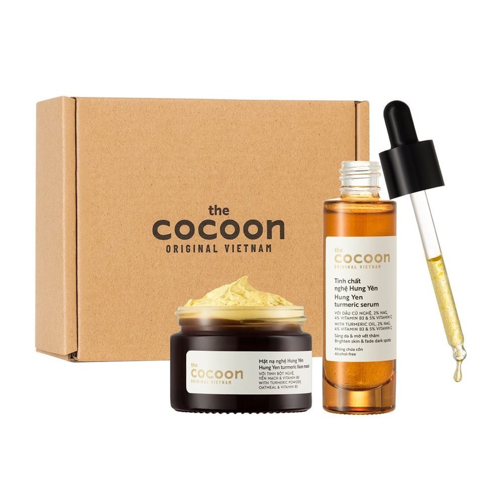 Combo Cocoon Nghệ Dưỡng Da (Tinh Chất Nghệ Hưng Yên 30ml + Mặt Nạ Nghệ Hưng Yên 30ml)