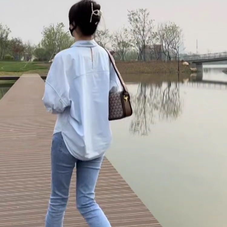 AMOI Áo Sơ Mi Cotton Mỏng Tay Lỡ Dáng Rộng Thời Trang Dành Cho Nữ 2022