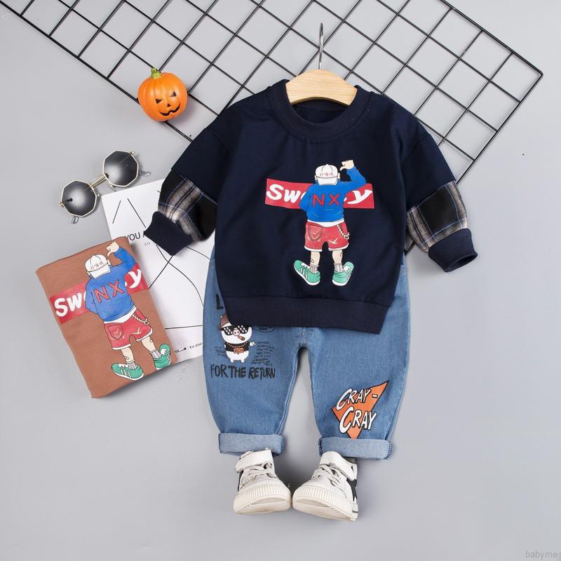 Set quần áo hoạt hình xinh xắn dành cho bé trai